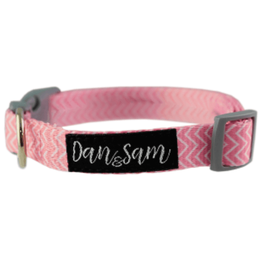 Dan & Sam - Candy Floss - Adjustable Polyester Webbing Dog Collar