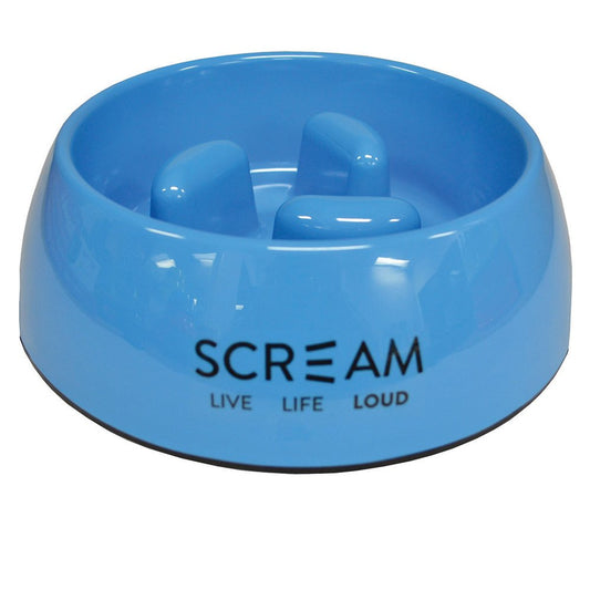 Scream - Loud Blue - Round Slow Feeder Bowl